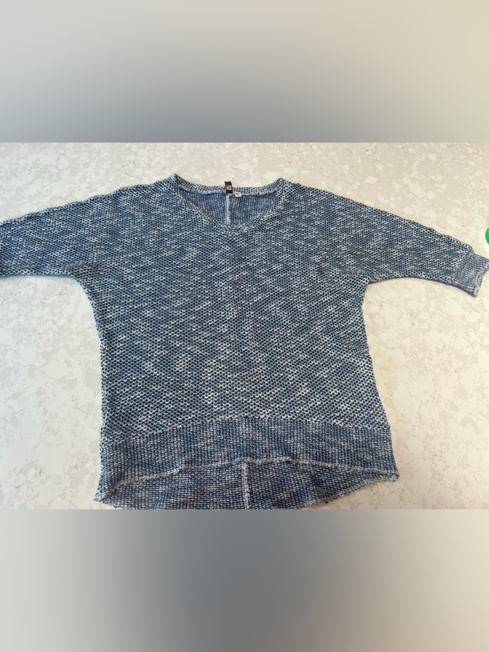 Kut from the Kloth Blue and White Marled Knit Top